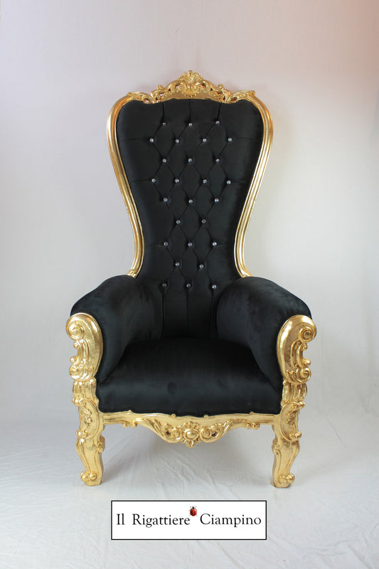 Trono Jasmine in velluto e foglia oro