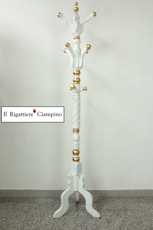 Appendiabiti bianco con dettagli oro