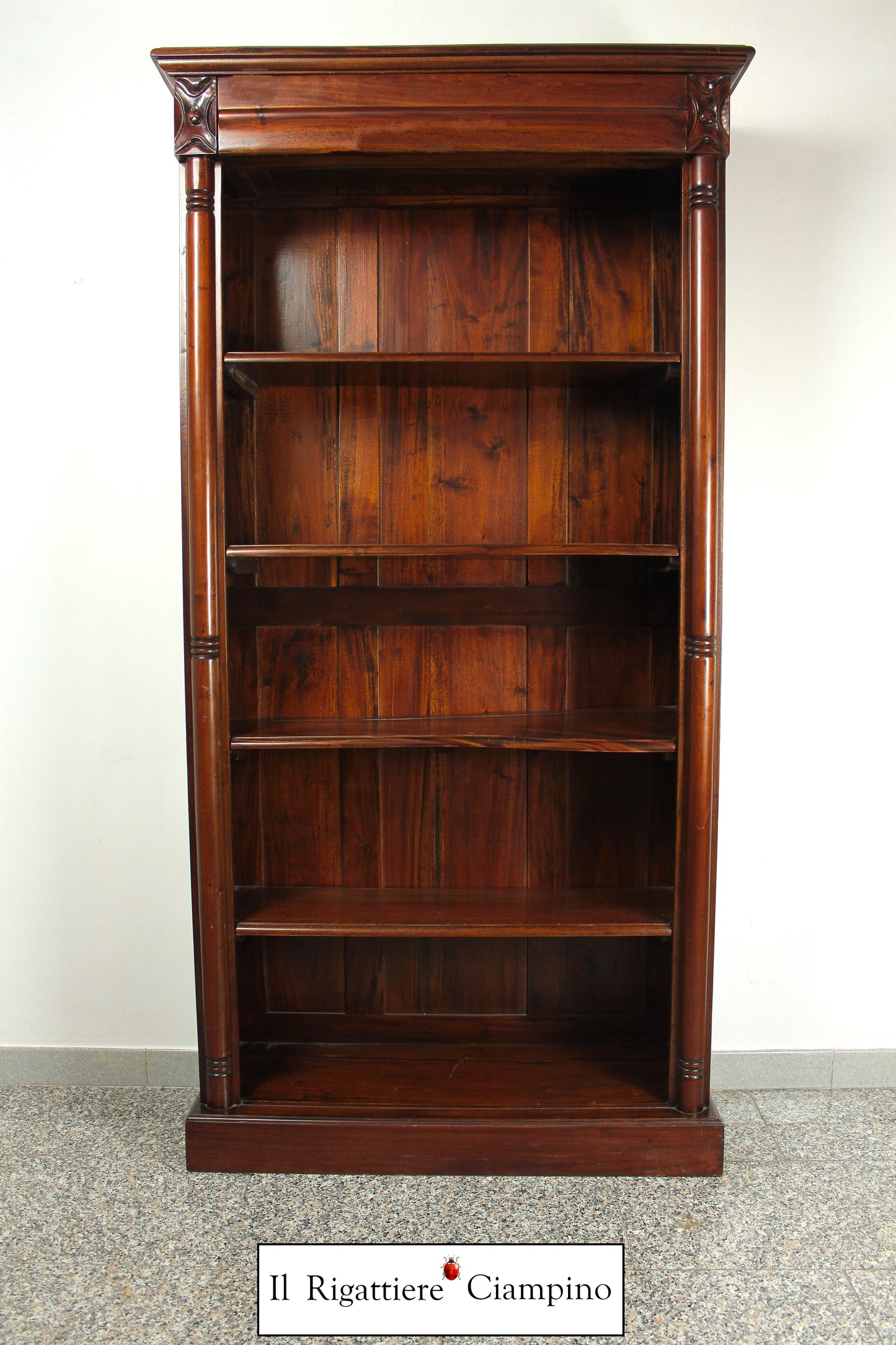 Libreria a cinque piani in stile inglese, legno Mogano
