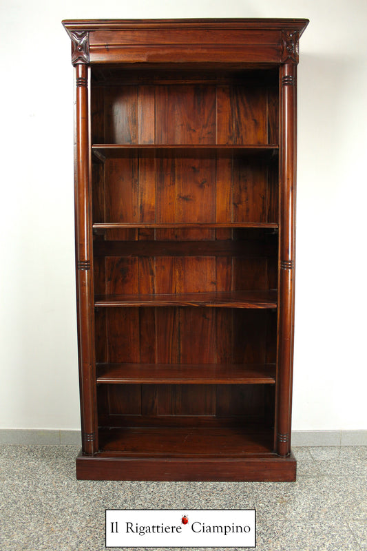 Libreria a cinque piani in stile inglese, legno Mogano