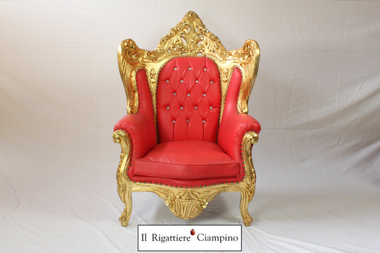 Trono barocco Oro e Rosso medie dimensioni