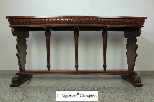 Altare in legno mogano massello tinta noce medio