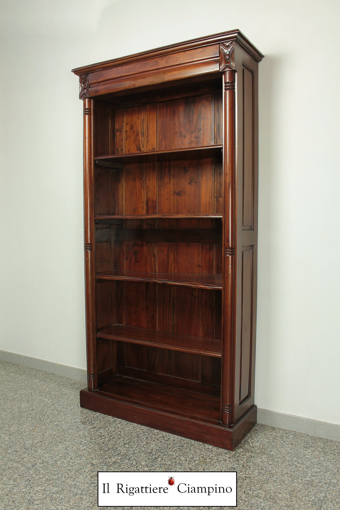 Libreria a cinque piani in stile inglese, legno Mogano