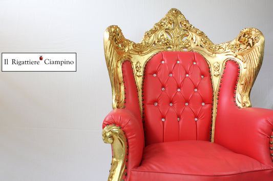 Trono barocco Oro e Rosso medie dimensioni