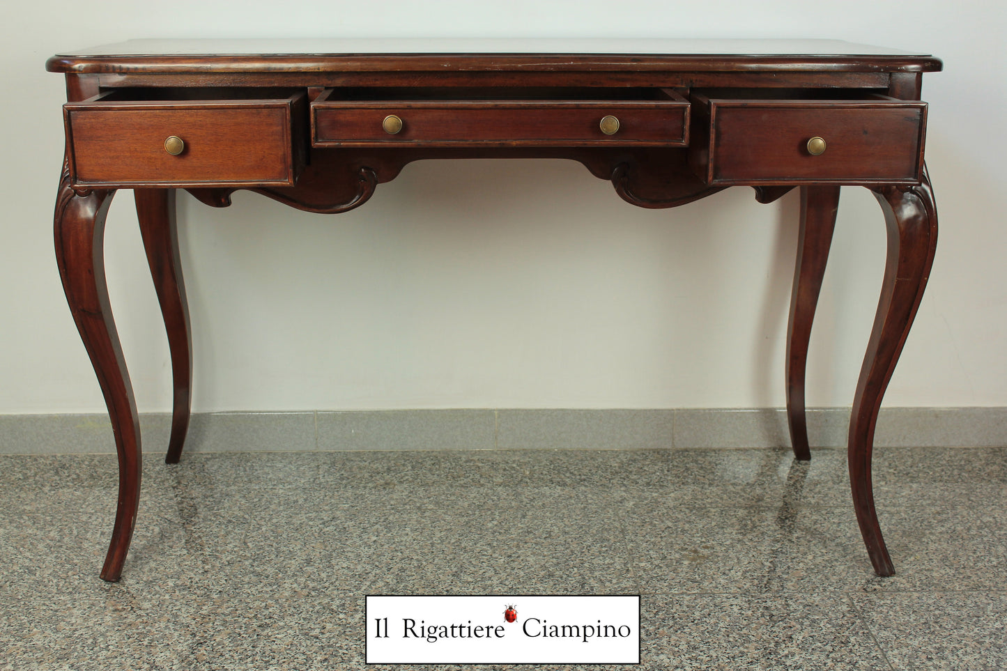 Scrittoio in legno mogano massello