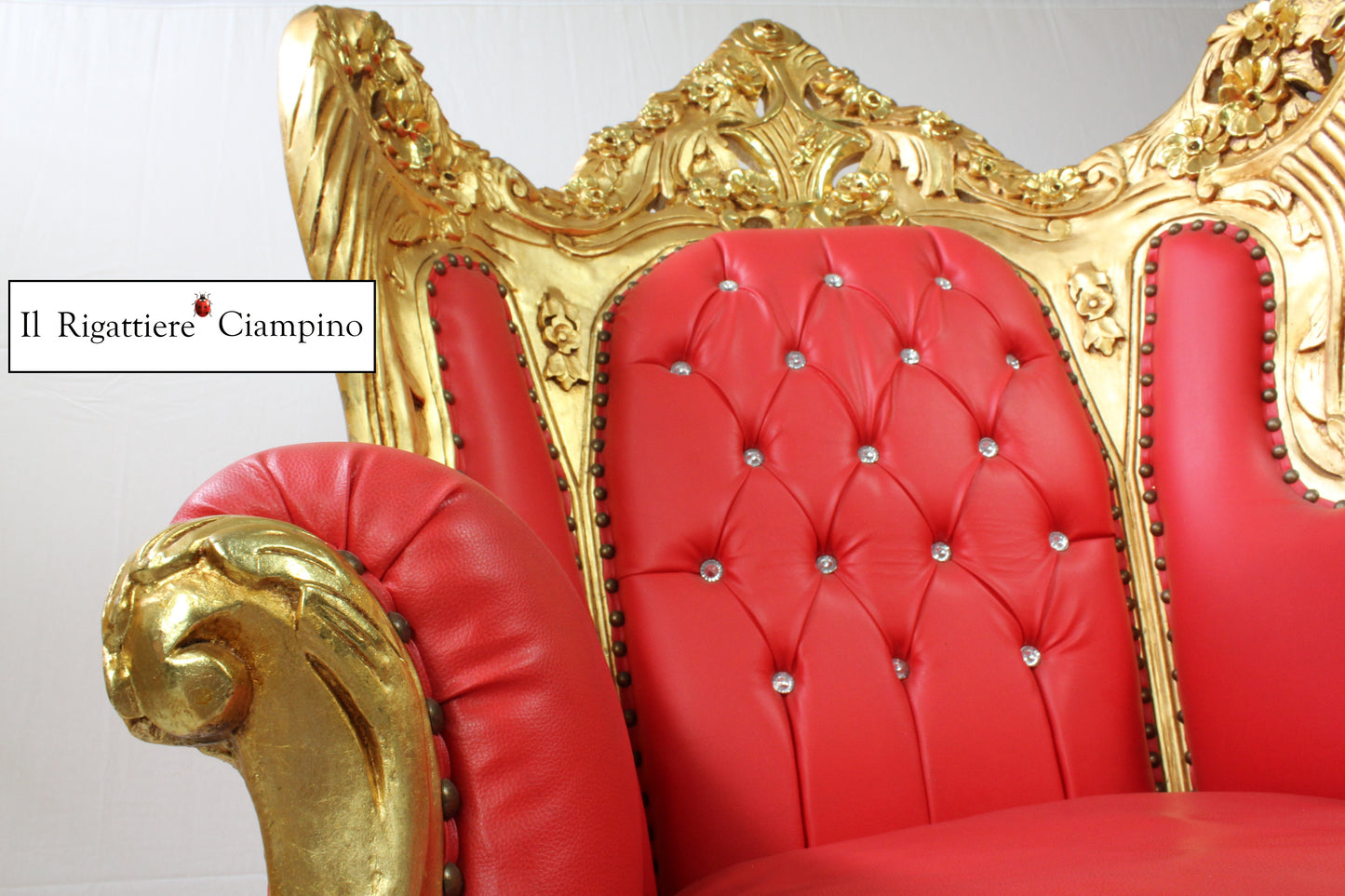 Trono barocco Oro e Rosso medie dimensioni