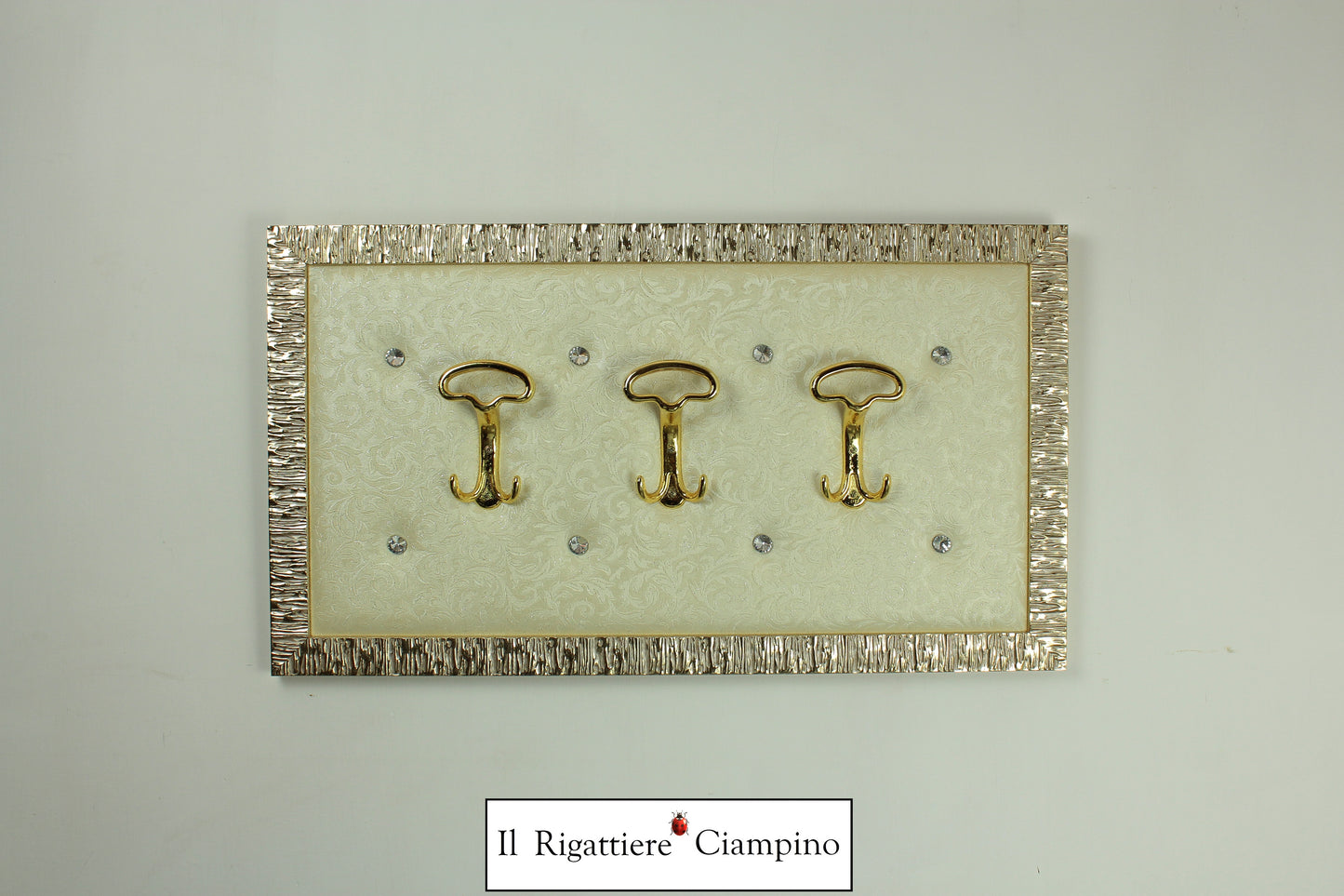 Appendi abiti da muro 3 ganci oro