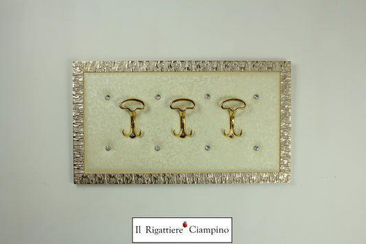Appendi abiti da muro 3 ganci oro