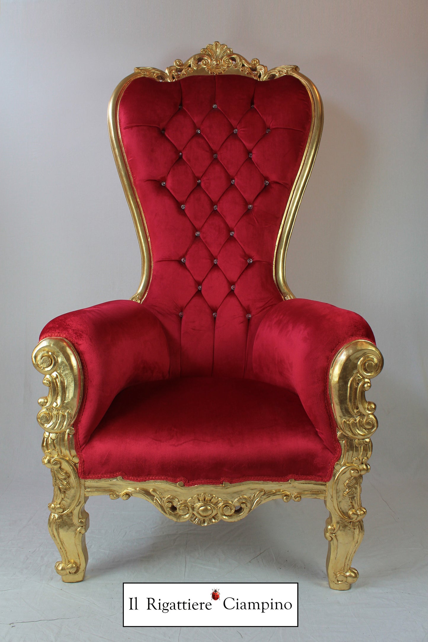 Trono Jasmine in velluto e foglia oro