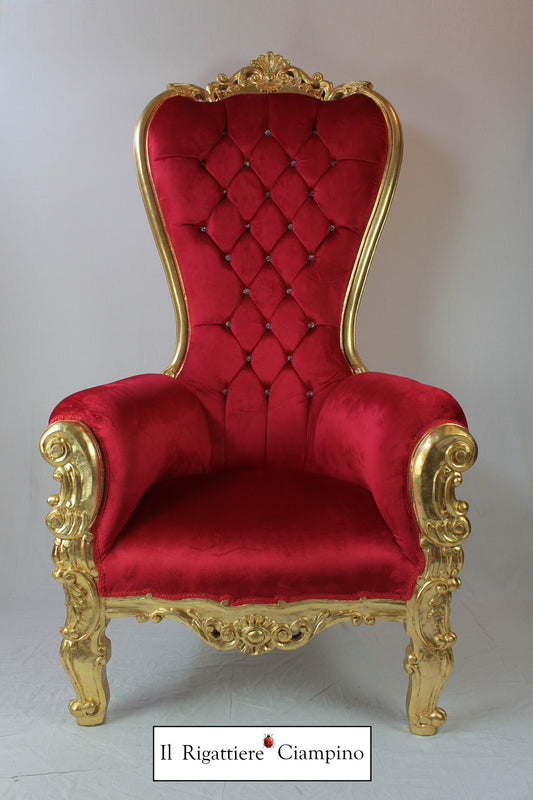 Trono Jasmine in velluto e foglia oro