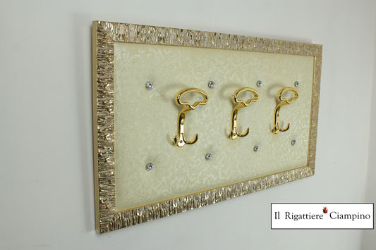 Appendi abiti da muro 3 ganci oro