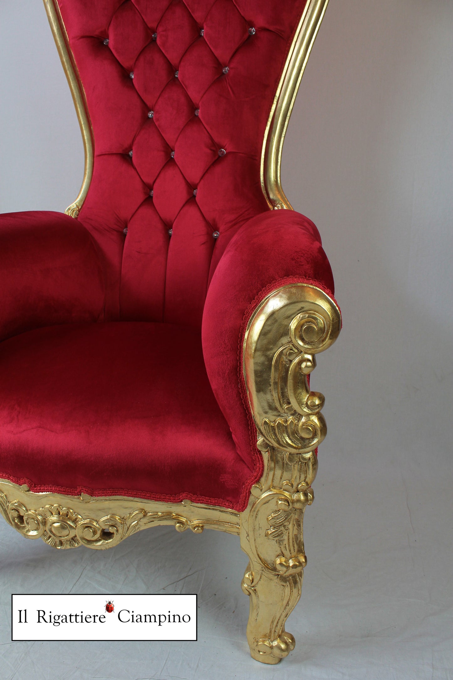 Trono Jasmine in velluto e foglia oro