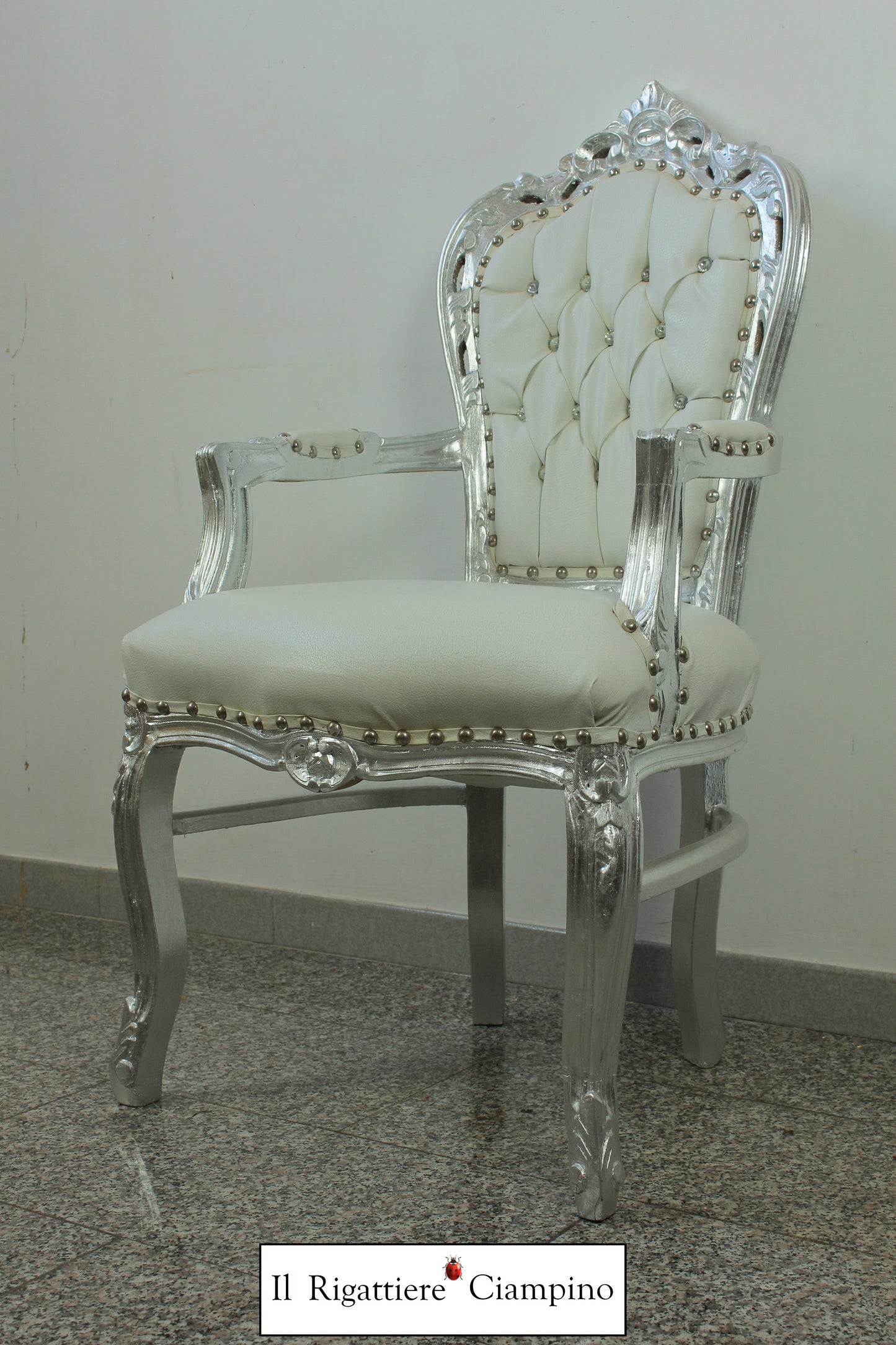Capotavola barocco - Sedia con braccioli
