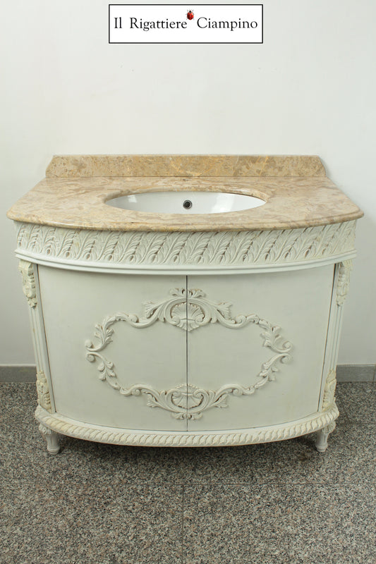 Mobile bagno con lavandino bianco e avorio