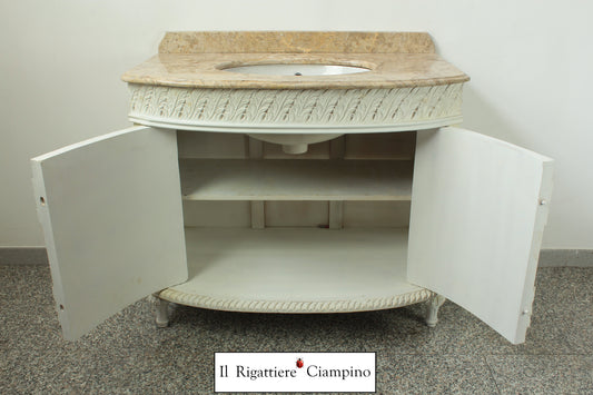 Mobile bagno con lavandino bianco e avorio