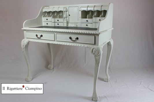 Scrittoio Lady bianco in legno massello