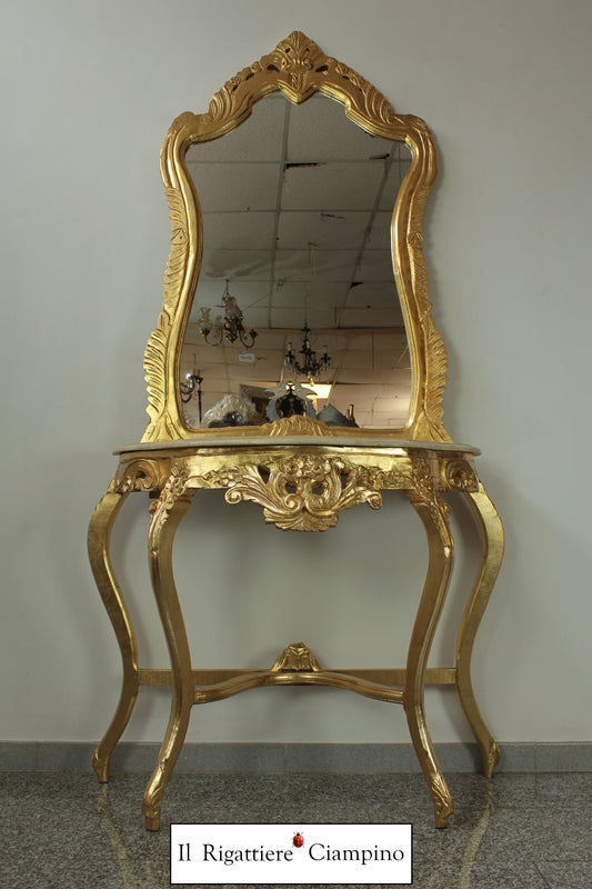 Consolle Specchiera barocca Oro