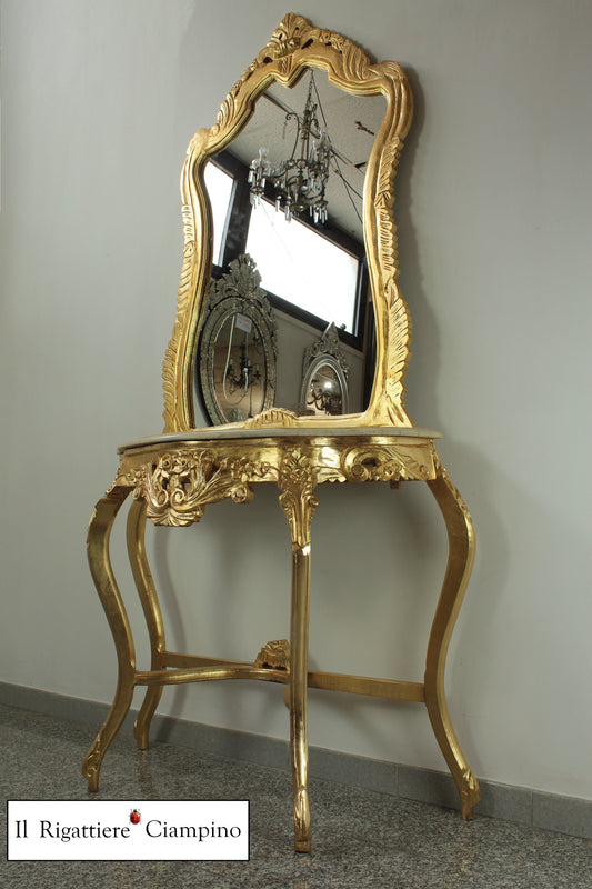 Consolle Specchiera barocca Oro