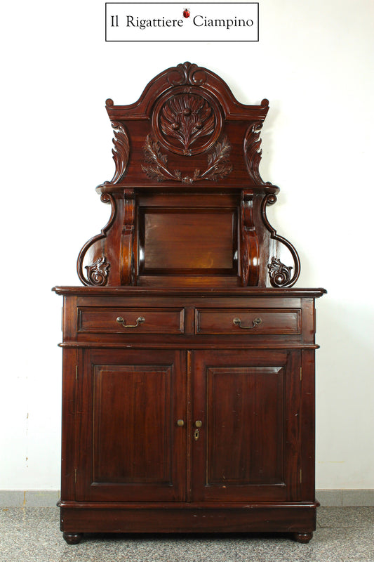 Credenza con Piattaia sagomata in mogano stile inglese