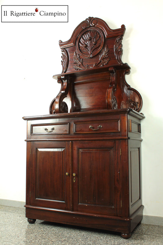 Credenza con Piattaia sagomata in mogano stile inglese
