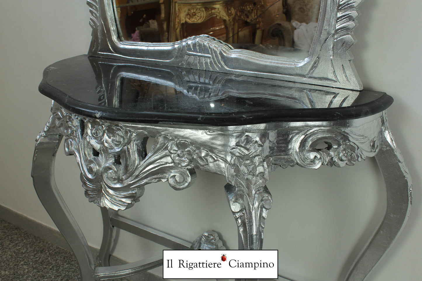 Consolle Specchiera barocca Argento
