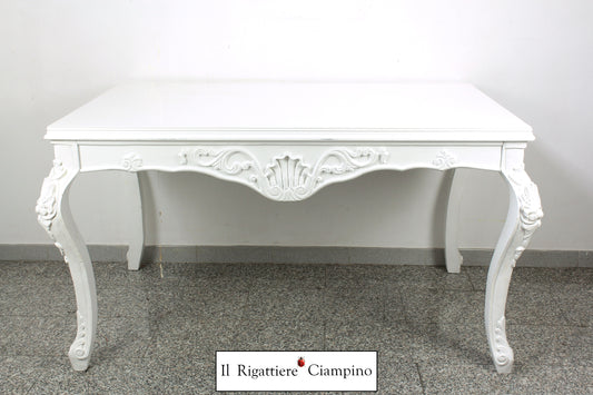 Tavolo bianco in stile barocco 6 posti