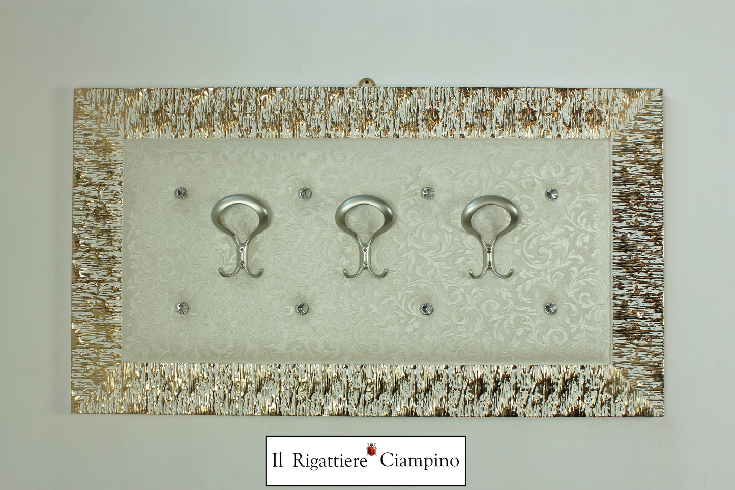 Appendi Abiti da muro 3 ganci avorio e oro