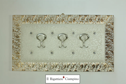 Appendi Abiti da muro 3 ganci avorio e oro