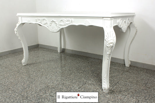 Tavolo bianco in stile barocco 6 posti