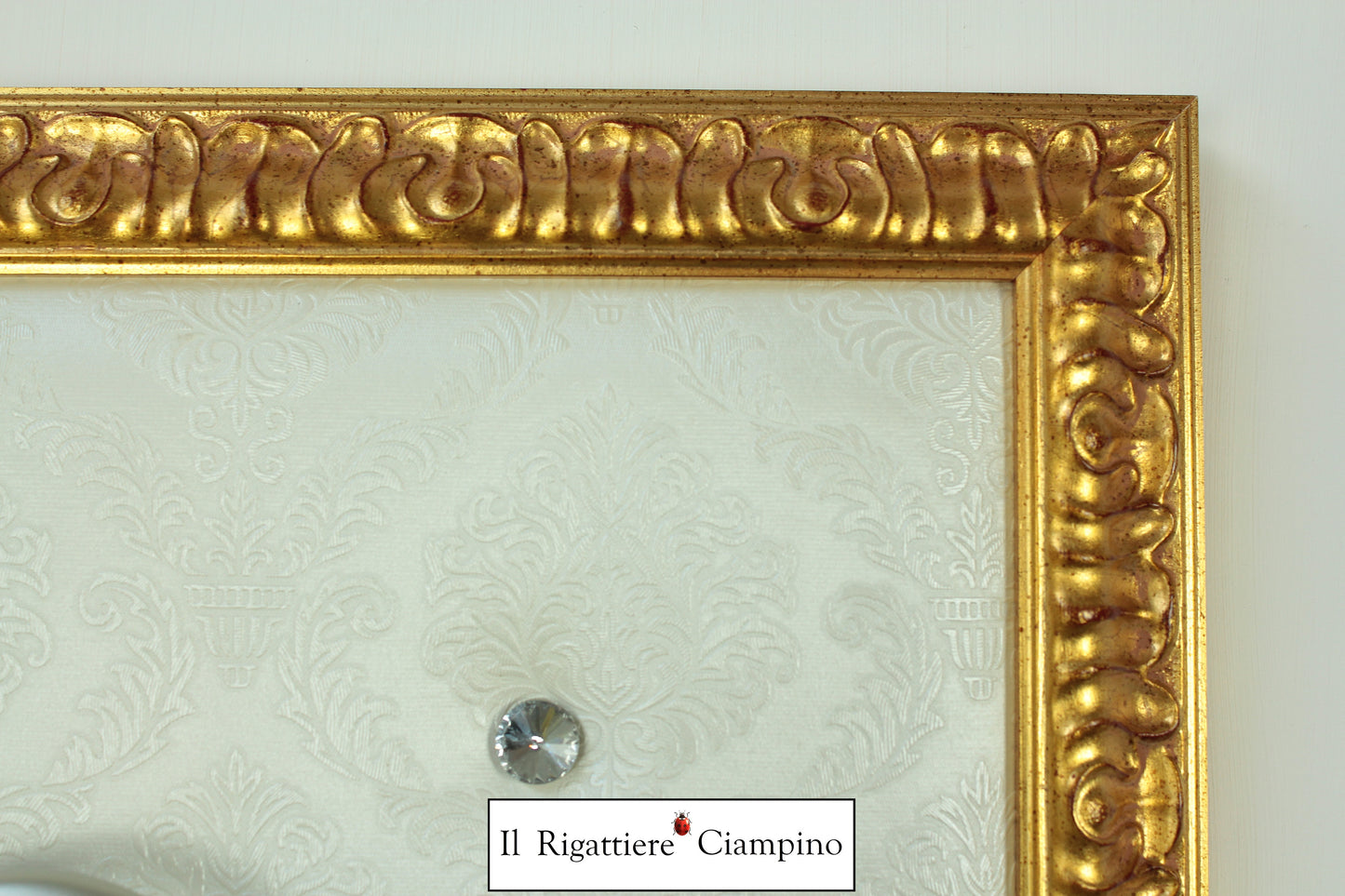Appendi abiti in ecopelle 3 ganci oro e bianco