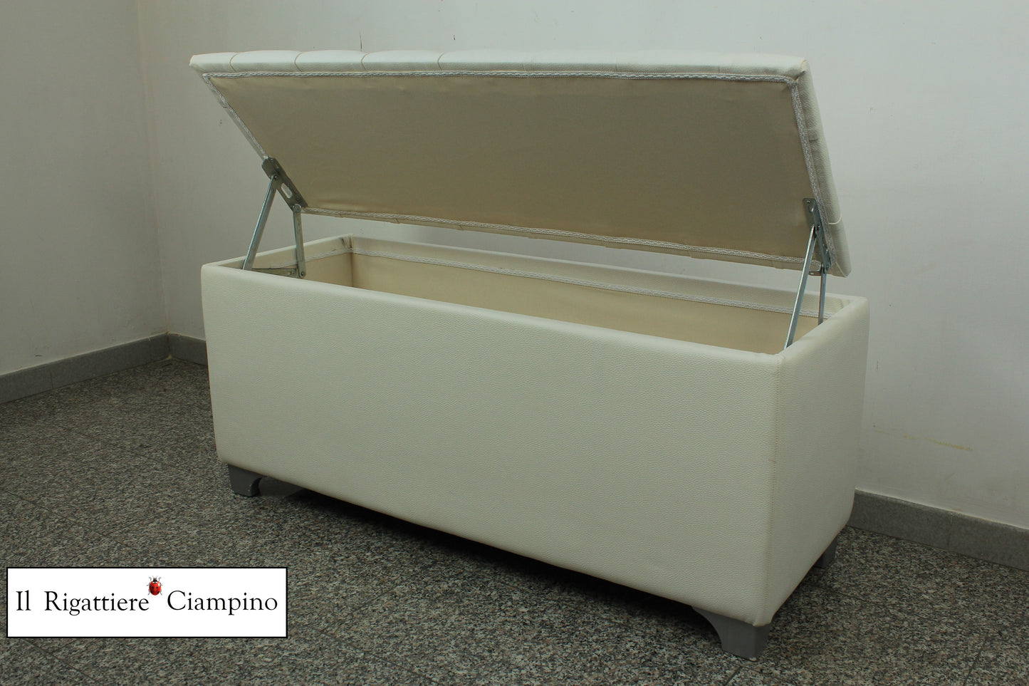 Box contenitore Bianco trapuntato con bottoni Swarovski