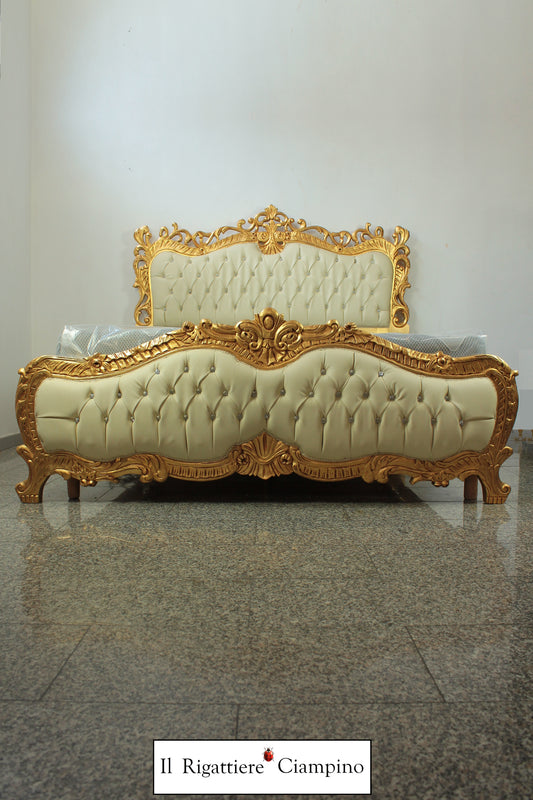 Letto matrimoniale in stile barocco modello Jessica