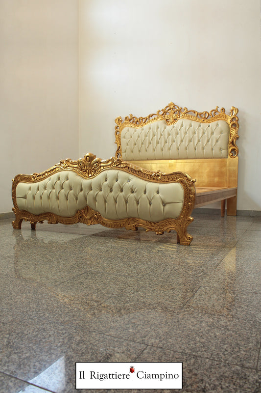 Letto matrimoniale in stile barocco modello Jessica