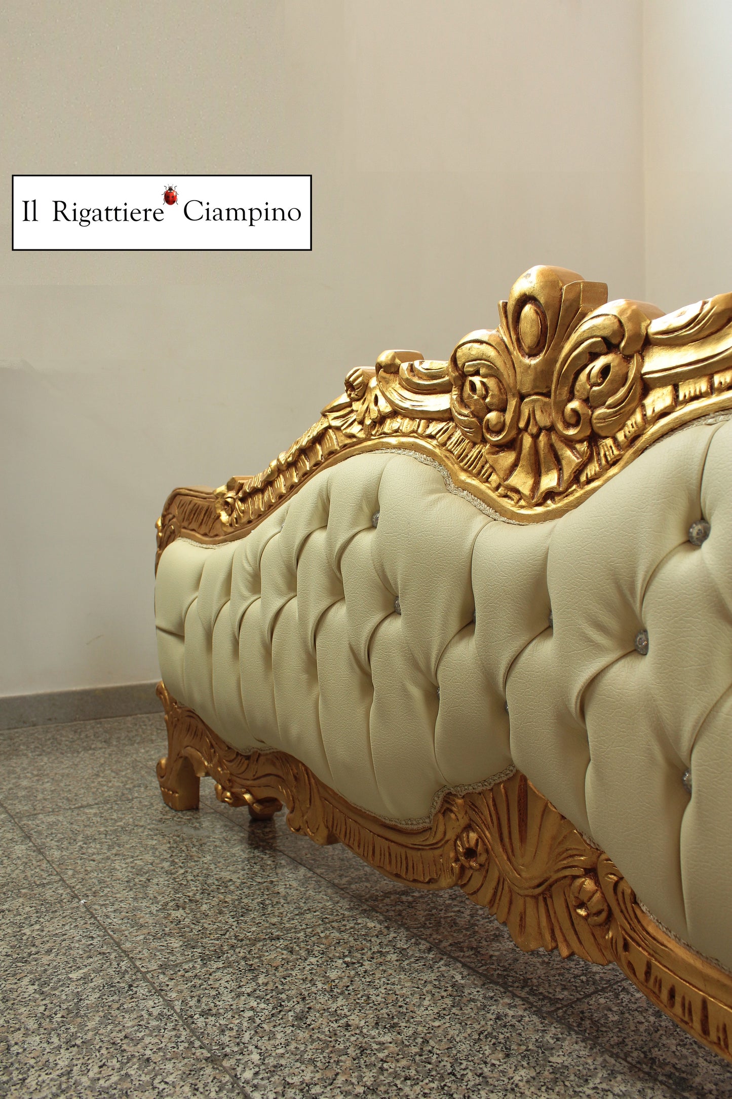 Letto matrimoniale in stile barocco modello Jessica