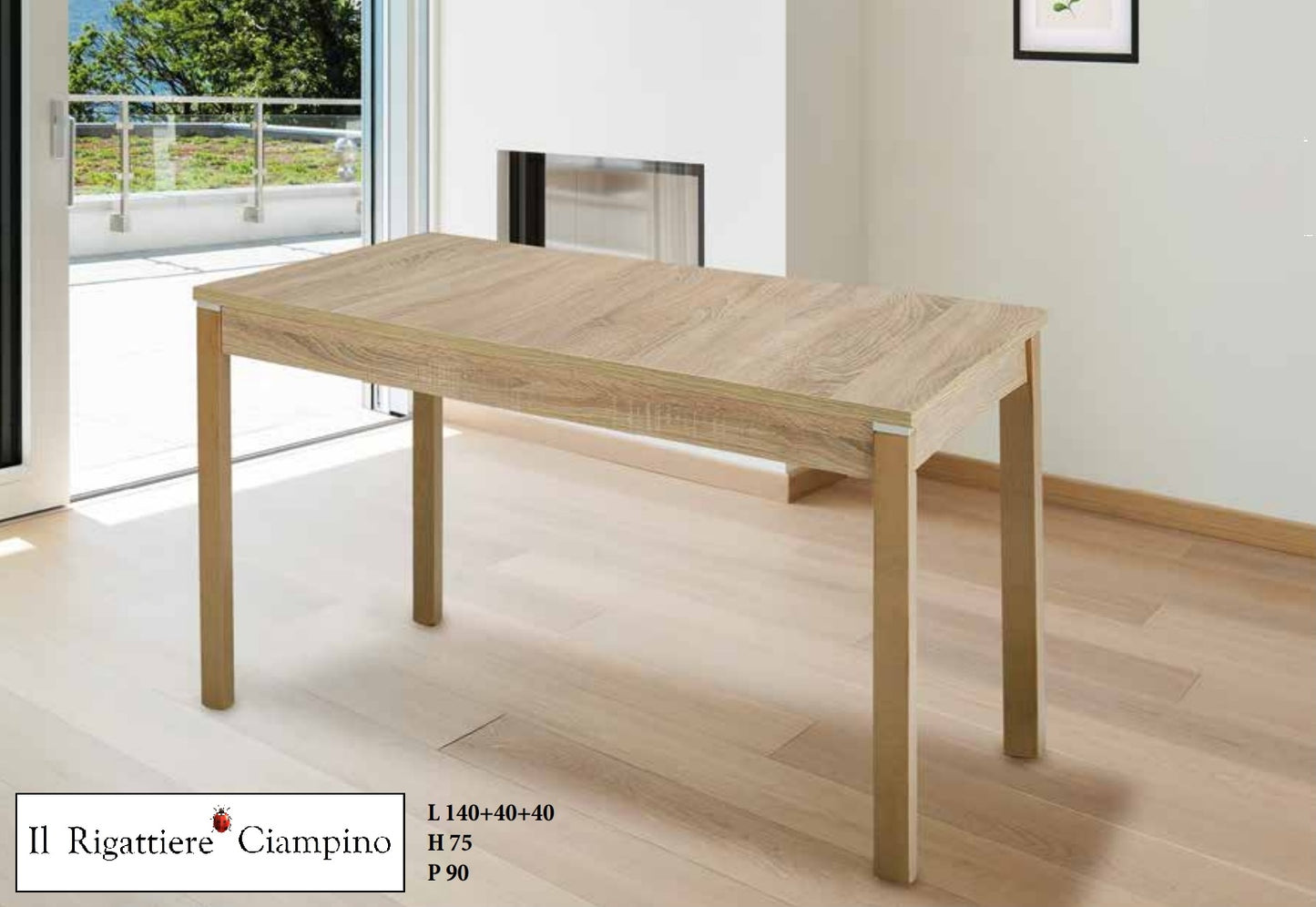 Tavolo da interno allungabile color legno chiaro