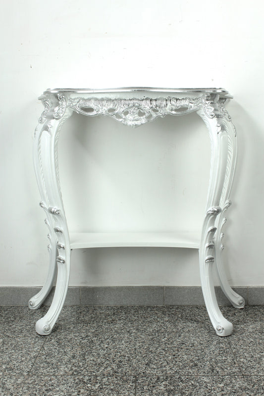 Consolle piccola bianca argento