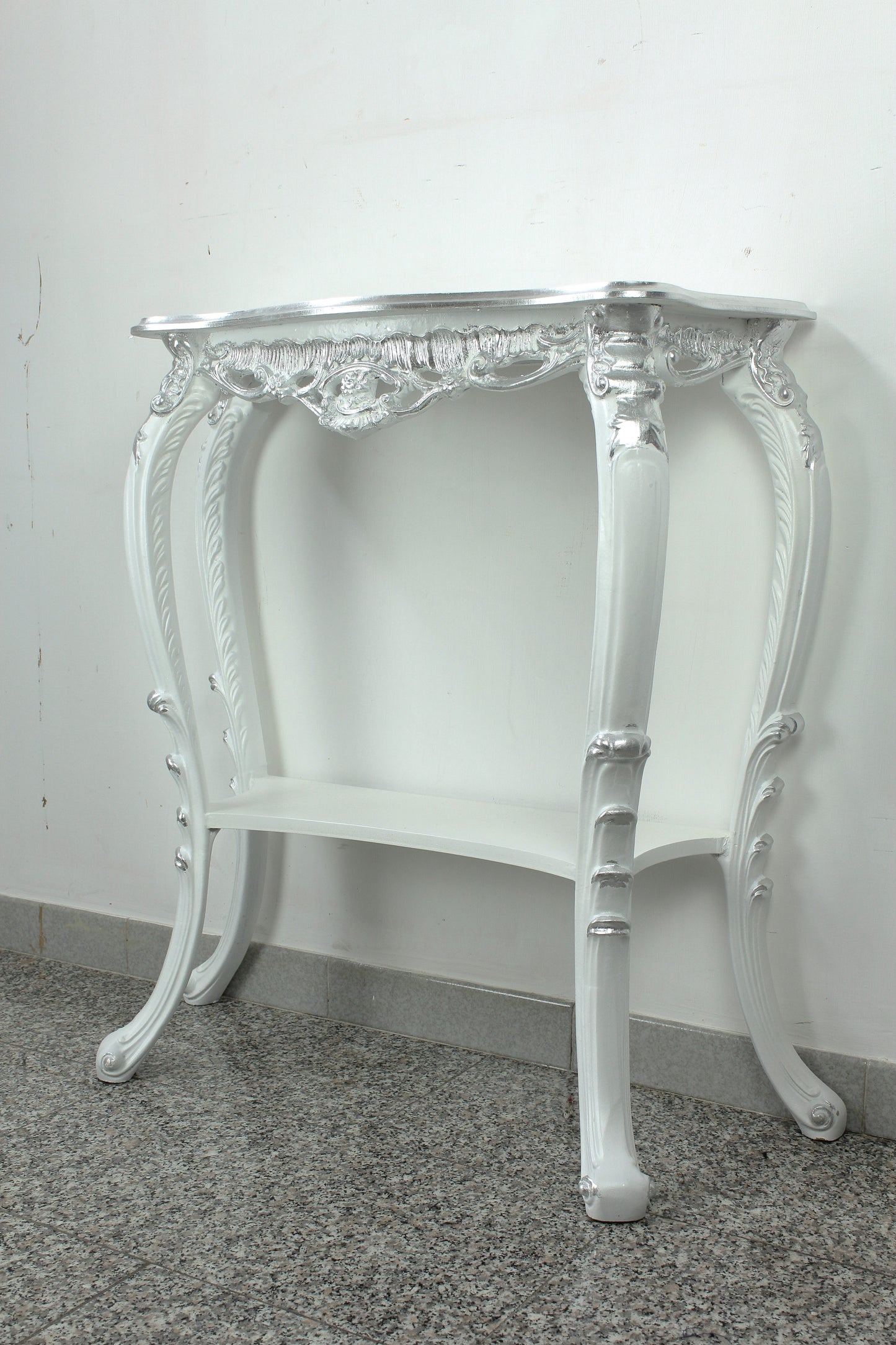 Consolle piccola bianca argento