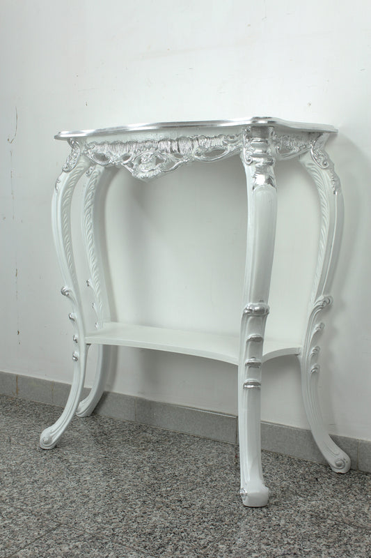 Consolle piccola bianca argento