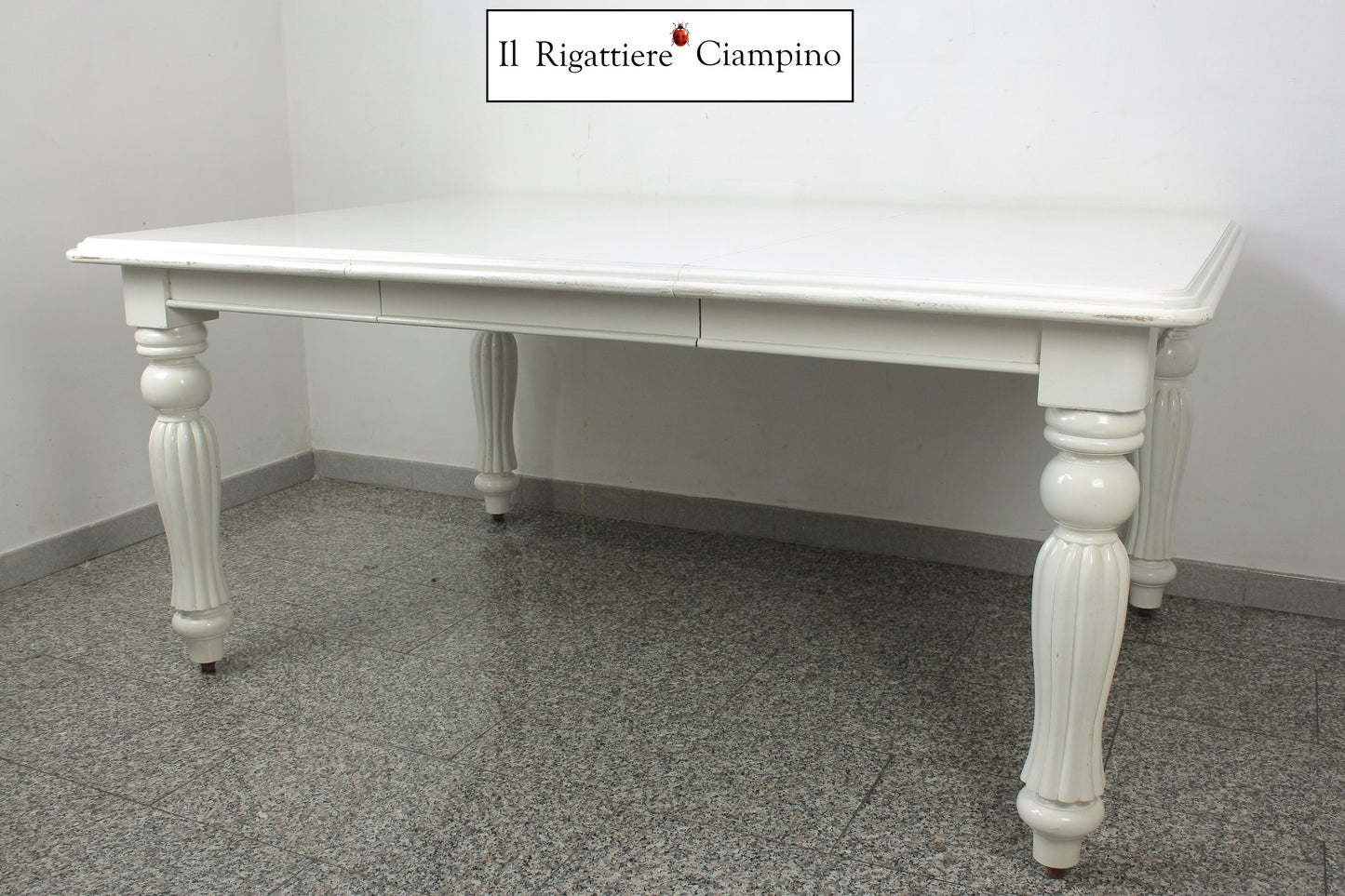 Tavolo allungabile in mogano bianco